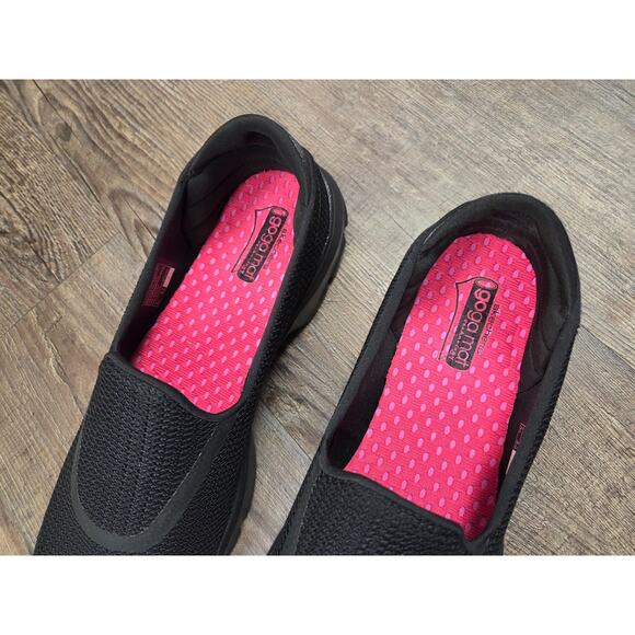 Skechers Go Walk 3 Solid Black Shoes Purple White Slip On Comfort Walking NEW 9 - Picture 3 of 9